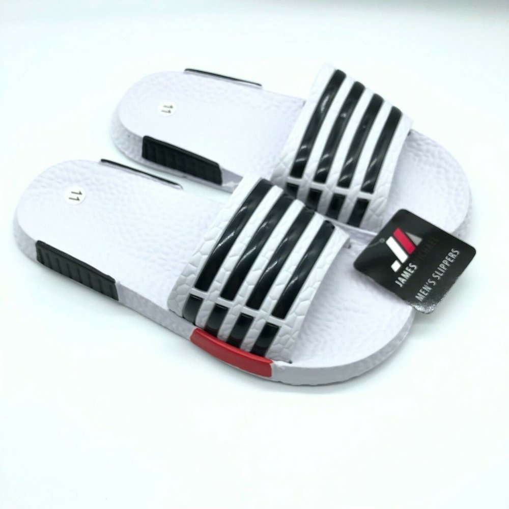 James Michael Mens Slide Sandals Slippers Rubber